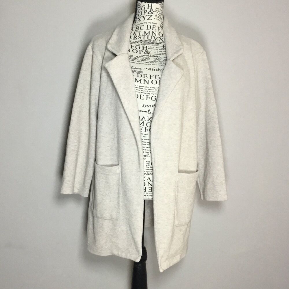 Boom-boom Jeans oatmeal stretchy jacket oversized pockets casual lagenlook M